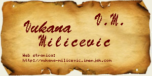 Vukana Milićević vizit kartica